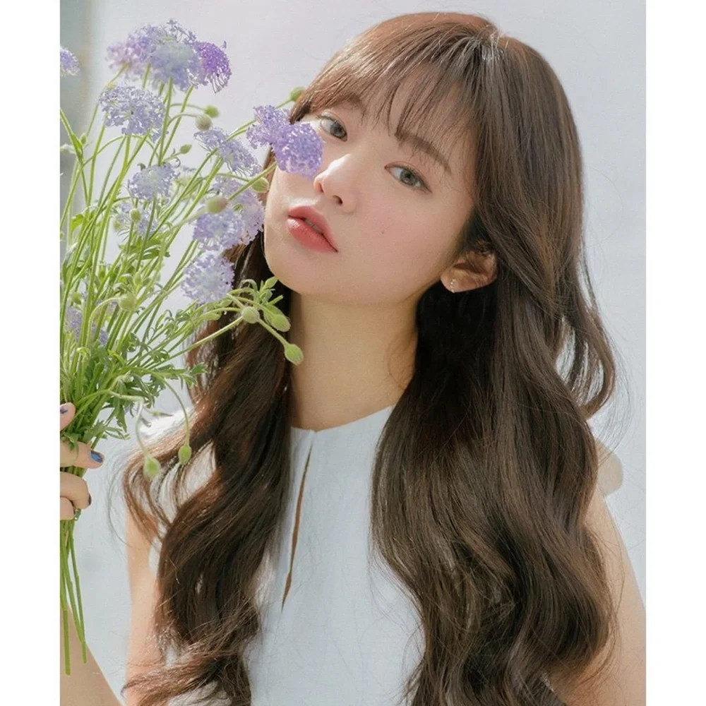 Pinkage Fringed S-Curl Long Full Wig with Soft Bangs In Brown